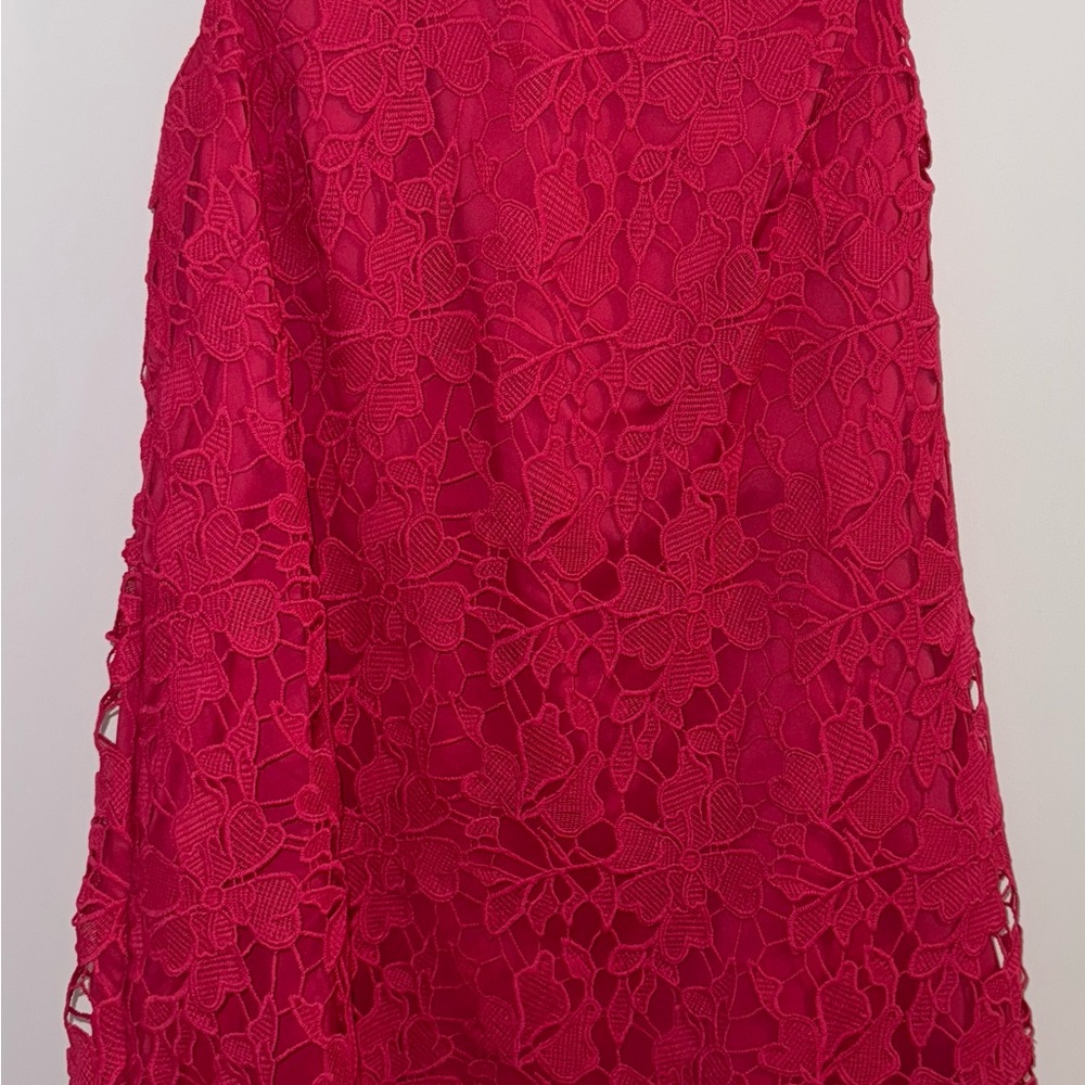 Pink Knee-Length A-Line Skirt with Cut Out Design